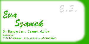 eva szamek business card